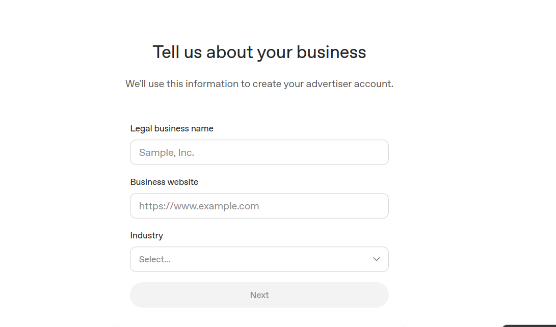 Provied your business info